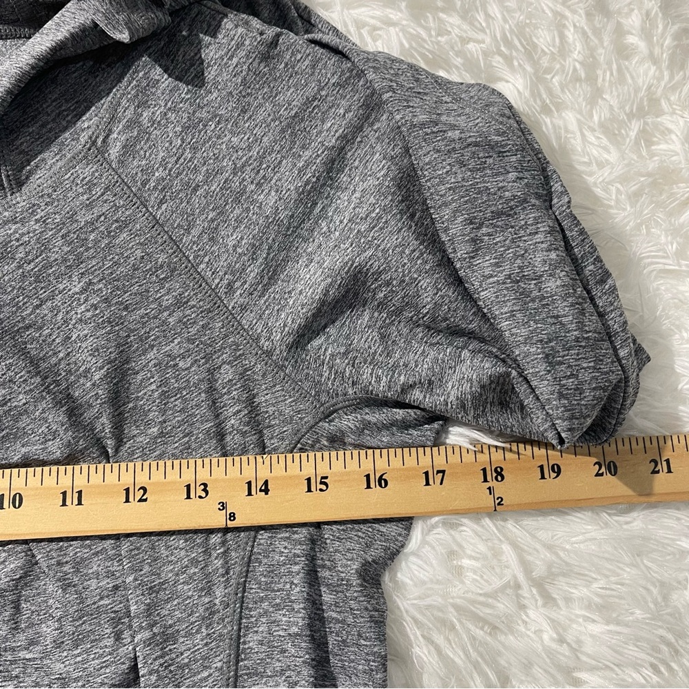 Athleta Womens Heather Gray Full Zip Jacket Size Medium Hooded Lightweight - Picture 7 of 10